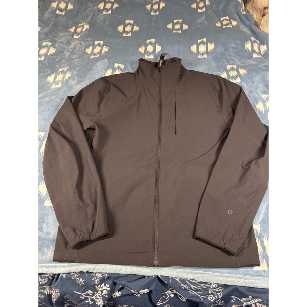 Lululemon Men Fast and Free Windbreaker Jacket Black Size M Full Zip Running